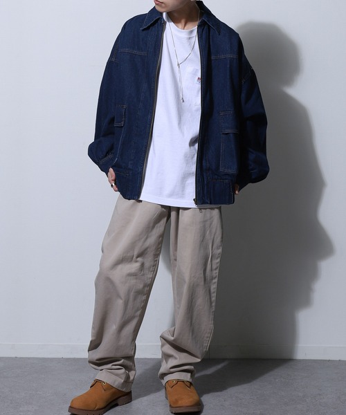 セール】【ZIP FIVE】 ルーズシルエット コットン デニム ブルゾン