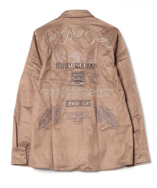 Norton(ノートン)の「【Norton】撥水ポリスエードシャツ(シャツ/ブラウス・メンズ・ブラウン/ブラック・M/L/XL/XXL)」の4枚目の写真