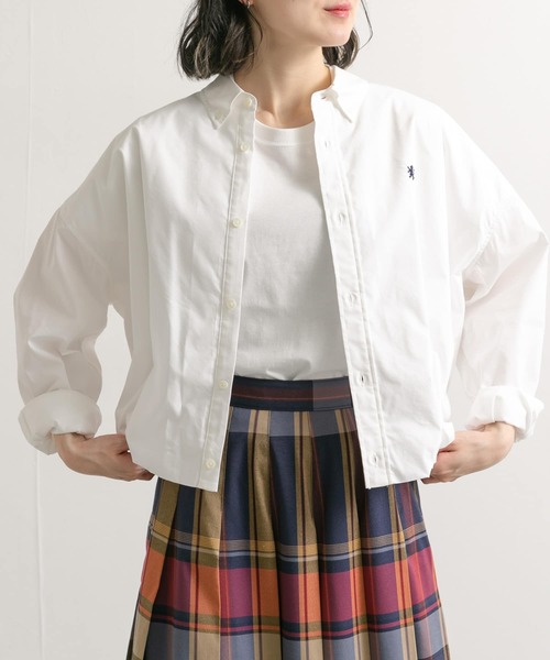 GYMPHLEX（ジムフレックス）の「GYMPHLEX　TTO SHORT BUTTONDOWN SHIRTS Long-Sleeve（シャツ/ブラウス・レディース・イエロー/スミクロ/ホワイト・14）」の4枚目の写真