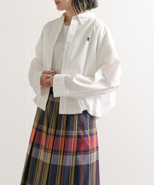 GYMPHLEX（ジムフレックス）の「GYMPHLEX　TTO SHORT BUTTONDOWN SHIRTS Long-Sleeve（シャツ/ブラウス・レディース・イエロー/スミクロ/ホワイト・14）」の5枚目の写真