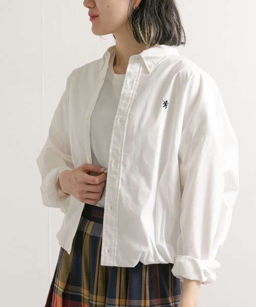 GYMPHLEX（ジムフレックス）の「GYMPHLEX　TTO SHORT BUTTONDOWN SHIRTS Long-Sleeve（シャツ/ブラウス・レディース・イエロー/スミクロ/ホワイト・14）」の7枚目の写真