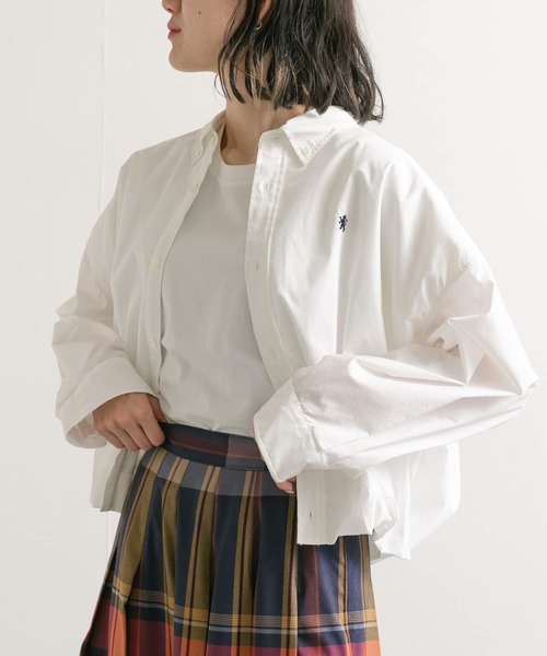 GYMPHLEX（ジムフレックス）の「GYMPHLEX　TTO SHORT BUTTONDOWN SHIRTS Long-Sleeve（シャツ/ブラウス・レディース・イエロー/スミクロ/ホワイト・14）」の8枚目の写真