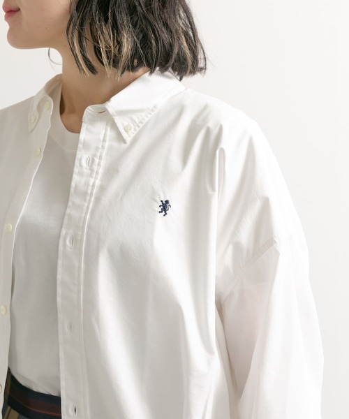 GYMPHLEX（ジムフレックス）の「GYMPHLEX　TTO SHORT BUTTONDOWN SHIRTS Long-Sleeve（シャツ/ブラウス・レディース・イエロー/スミクロ/ホワイト・14）」の9枚目の写真
