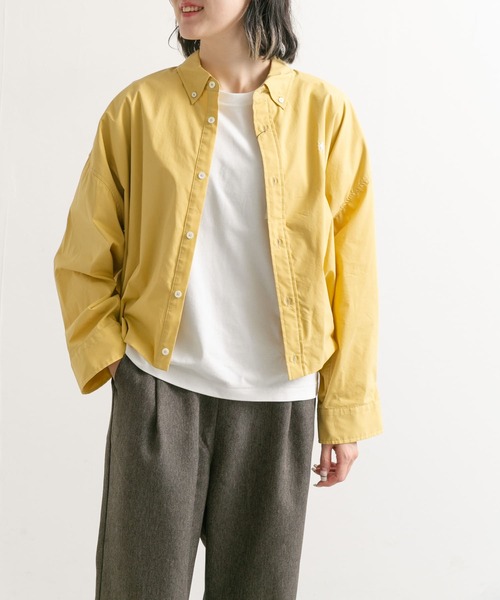GYMPHLEX（ジムフレックス）の「GYMPHLEX　TTO SHORT BUTTONDOWN SHIRTS Long-Sleeve（シャツ/ブラウス・レディース・イエロー/スミクロ/ホワイト・14）」の16枚目の写真