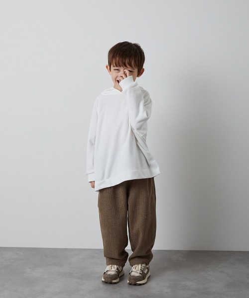 riziere（リジェール）の「ヘリンボーン柄テーパードパンツ（その他パンツ・キッズ・チャコール/ブラウン・90/100/110/120/130/140/150）」の5枚目の写真