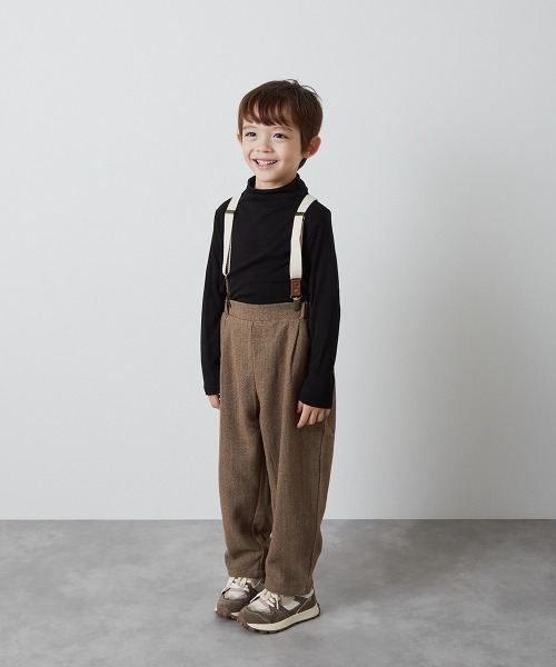 riziere（リジェール）の「ヘリンボーン柄テーパードパンツ（その他パンツ・キッズ・チャコール/ブラウン・90/100/110/120/130/140/150）」の7枚目の写真
