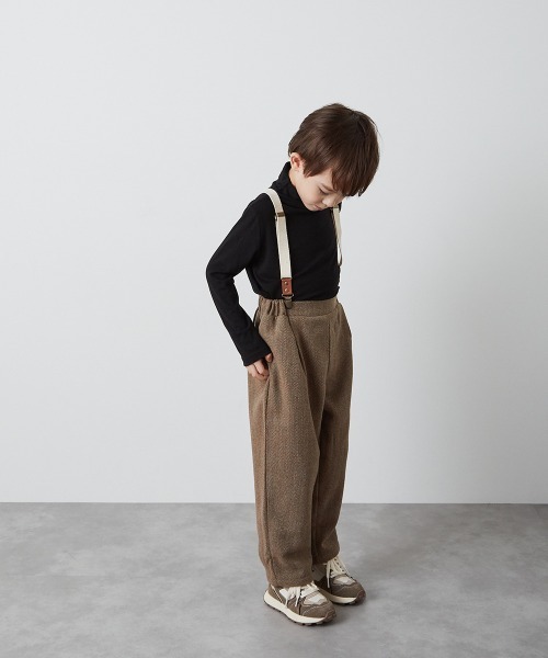 riziere（リジェール）の「ヘリンボーン柄テーパードパンツ（その他パンツ・キッズ・チャコール/ブラウン・90/100/110/120/130/140/150）」の8枚目の写真