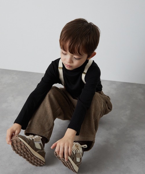 riziere（リジェール）の「ヘリンボーン柄テーパードパンツ（その他パンツ・キッズ・チャコール/ブラウン・90/100/110/120/130/140/150）」の10枚目の写真