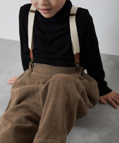 riziere（リジェール）の「ヘリンボーン柄テーパードパンツ（その他パンツ・キッズ・チャコール/ブラウン・90/100/110/120/130/140/150）」の11枚目の写真