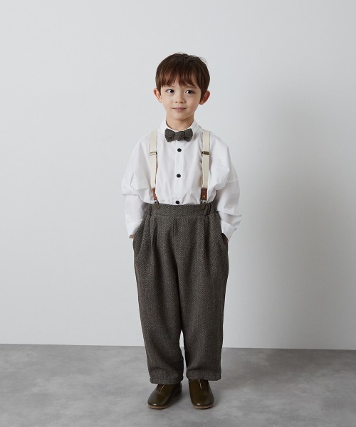 riziere（リジェール）の「ヘリンボーン柄テーパードパンツ（その他パンツ・キッズ・チャコール/ブラウン・90/100/110/120/130/140/150）」の16枚目の写真