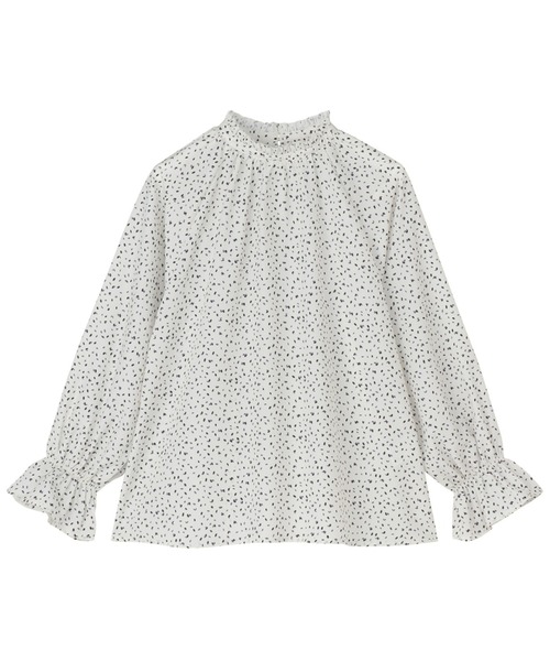 TOKYO SHIRTS（トウキョウシャツ）の「フリル衿 レディース長袖ブラウス（Tシャツ/カットソー・レディース・オフホワイト/ネイビー・M/L）」の2枚目の写真