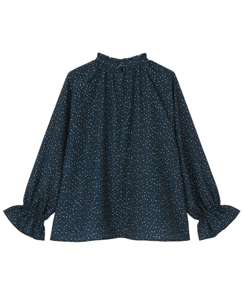 TOKYO SHIRTS（トウキョウシャツ）の「フリル衿 レディース長袖ブラウス（Tシャツ/カットソー・レディース・オフホワイト/ネイビー・M/L）」の11枚目の写真