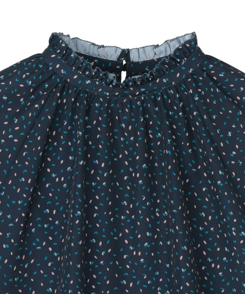 TOKYO SHIRTS（トウキョウシャツ）の「フリル衿 レディース長袖ブラウス（Tシャツ/カットソー・レディース・オフホワイト/ネイビー・M/L）」の8枚目の写真