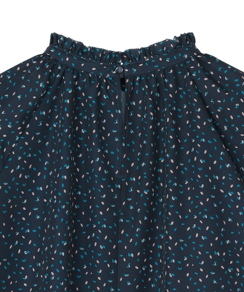 TOKYO SHIRTS（トウキョウシャツ）の「フリル衿 レディース長袖ブラウス（Tシャツ/カットソー・レディース・オフホワイト/ネイビー・M/L）」の9枚目の写真