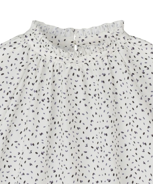 TOKYO SHIRTS（トウキョウシャツ）の「フリル衿 レディース長袖ブラウス（Tシャツ/カットソー・レディース・オフホワイト/ネイビー・M/L）」の3枚目の写真