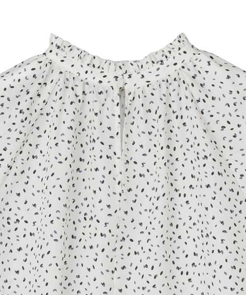 TOKYO SHIRTS（トウキョウシャツ）の「フリル衿 レディース長袖ブラウス（Tシャツ/カットソー・レディース・オフホワイト/ネイビー・M/L）」の4枚目の写真