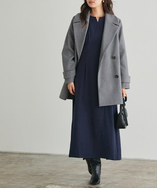 【美品】バーニーズニューヨーク パール鋲 キーネック ワンピース ネイビー 中古】バーニーズニューヨーク BARNEYS NEW YORK ニット