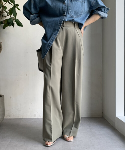 DouDou（ドゥドゥ）の「スラックスパンツ（その他パンツ・レディース・ベージュ/ブラック/ブラウン/ネイビー/ライトベージュ/カーキ・FREE/TM）」の17枚目の写真