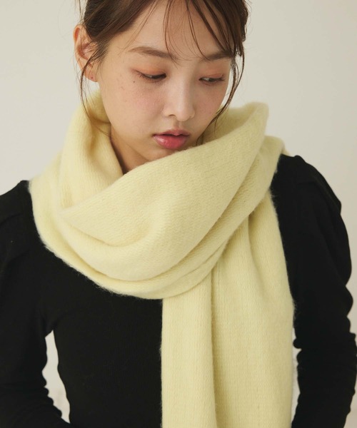 fifth（フィフス）の「ミンクタッチもっちりストール（マフラー・レディース・ホワイト/チャコールグレー/ブルー/イエロー・FREE）」の5枚目の写真