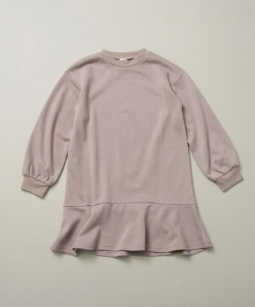 DRC branshes(ディーアールシーブランシェス)の「【WEB限定/DRC/やわらか薄手裏毛】裾フレア切替・袖ボリューム長袖ワンピース(ワンピース・キッズ・ラベンダー/ブルー/グレー/ブラック・90/110/100/130/120/150/140)」の1枚目の写真