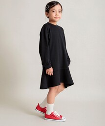 DRC branshes（ディーアールシーブランシェス）の「【WEB限定/DRC/やわらか薄手裏毛】裾フレア切替・袖ボリューム長袖ワンピース（ワンピース・キッズ）」
