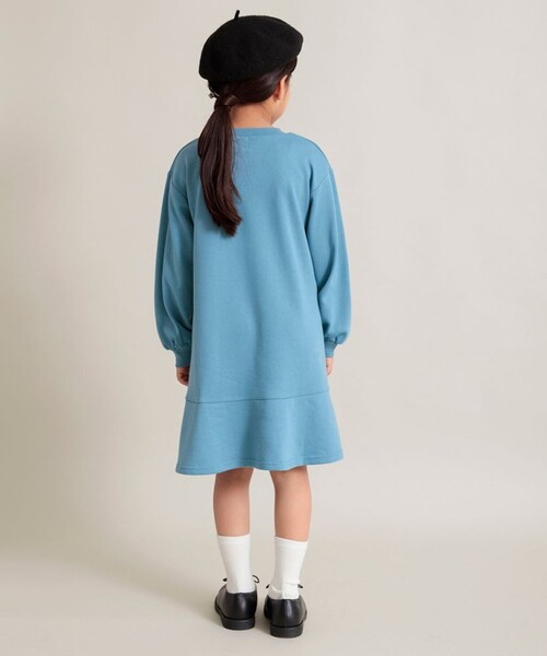 DRC branshes(ディーアールシーブランシェス)の「【WEB限定/DRC/やわらか薄手裏毛】裾フレア切替・袖ボリューム長袖ワンピース(ワンピース・キッズ・ラベンダー/ブルー/グレー/ブラック・90/110/100/130/120/150/140)」の12枚目の写真
