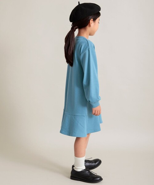 DRC branshes(ディーアールシーブランシェス)の「【WEB限定/DRC/やわらか薄手裏毛】裾フレア切替・袖ボリューム長袖ワンピース(ワンピース・キッズ・ラベンダー/ブルー/グレー/ブラック・90/110/100/130/120/150/140)」の13枚目の写真