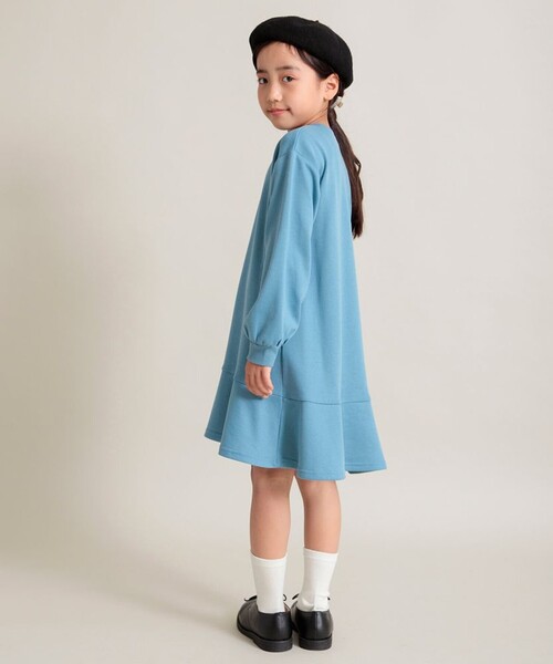 DRC branshes(ディーアールシーブランシェス)の「【WEB限定/DRC/やわらか薄手裏毛】裾フレア切替・袖ボリューム長袖ワンピース(ワンピース・キッズ・ラベンダー/ブルー/グレー/ブラック・90/110/100/130/120/150/140)」の14枚目の写真