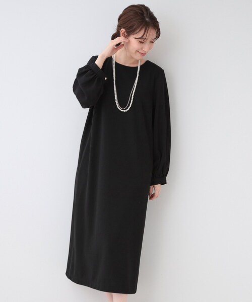セール】【S-3L/お袖デザイン2WAY】異素材ドッキングワンピース