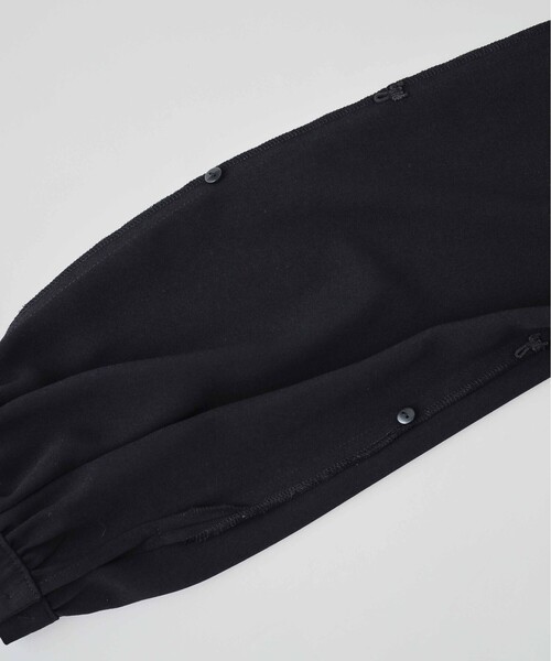 SHOO・LA・RUE（シューラルー）の「【S-3L/お袖デザイン2WAY】異素材ドッキングワンピース（ワンピース・レディース・ブラック/ナチュラル・05/01/02/03/04）」の21枚目の写真