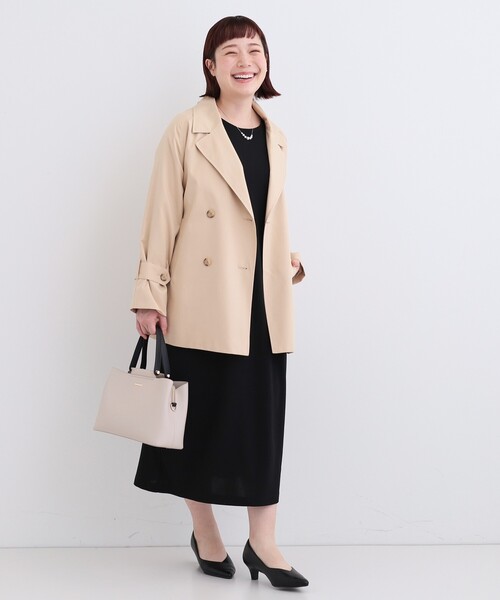 かおり様 ワンピース Mダークルージュ セール】【S-3L/お袖デザイン2WAY】異素材ドッキングワンピース