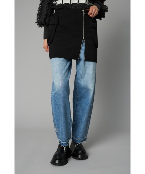 HeRIN.CYE（ヘリンドットサイ）の「Zip knit skirt　　ジップニットスカート（スカート・レディース・ブラック/レッド・FREE）」の3枚目の写真