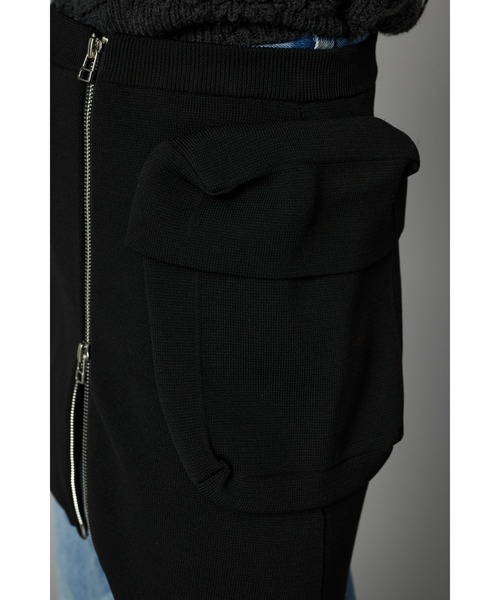 HeRIN.CYE（ヘリンドットサイ）の「Zip knit skirt　　ジップニットスカート（スカート・レディース・ブラック/レッド・FREE）」の8枚目の写真