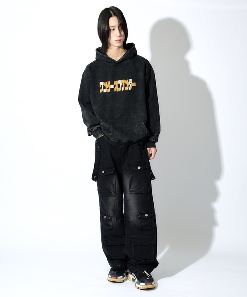 tinkerend（ティンカーエンド）の「【ユニセックス】Mulch Pocket Cargo Pants / マルチポケットヴィンテージカーゴパンツ（カーゴパンツ・メンズ・ブラック・3/2/1）」の4枚目の写真