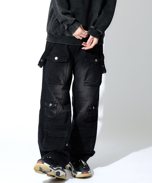 tinkerend（ティンカーエンド）の「【ユニセックス】Mulch Pocket Cargo Pants / マルチポケットヴィンテージカーゴパンツ（カーゴパンツ・メンズ・ブラック・3/2/1）」の2枚目の写真
