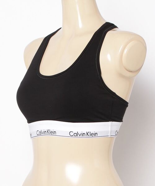 Calvin Klein Underwear（カルバンクラインアンダーウェア）の「Calvin Klein Underwear / カルバン・クライン アンダーウェア：Lightly Lined Bralette：QF3785AD[DEA]（スポーツブラ・レディース・ホワイト/ブラック・M/S）」の3枚目の写真