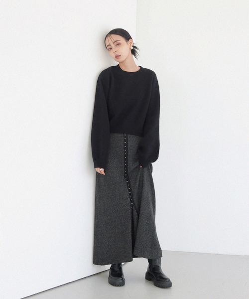 セール】ホックデザインニットスカート（ニット/セーター）｜LIAN