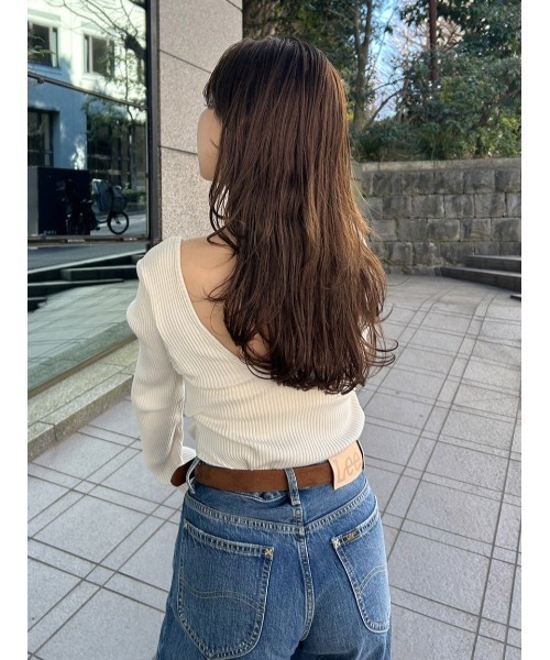 ロングスリーブリブトップス（カップ付き）（Tシャツ/カットソー