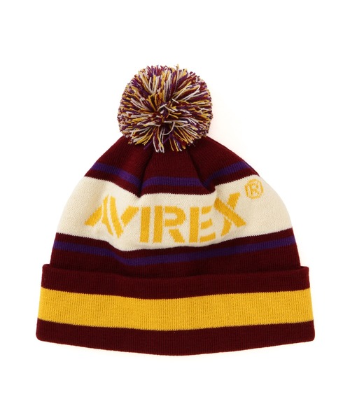 AVIREX(アヴィレックス)の「BONBON LOGO KNIT WATCH CAP / ボンボン ロゴ ニットワッチキャップ / AVIREX / アヴィレックス(ニットキャップ/ビーニー・メンズ・チャコール/バーガンディー・FREE)」の9枚目の写真
