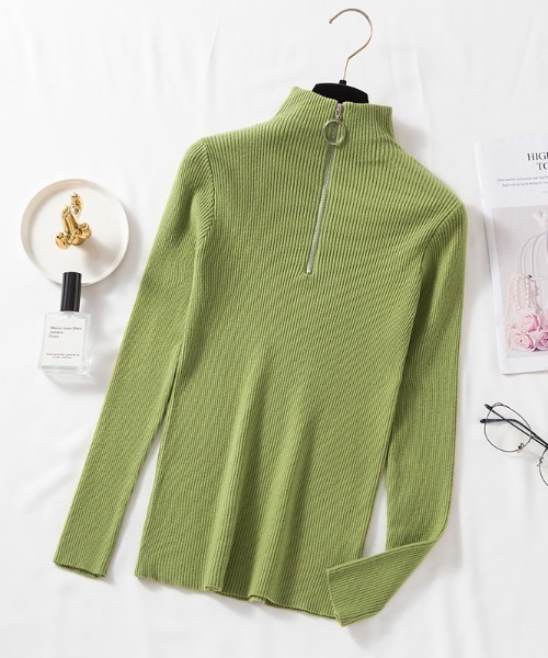 新作G/FORE韓国ジーフォアレディースハーフジップセーターsizeL 韓国 オーバーアーム ハーフジップ セーター おしゃれ かわいい