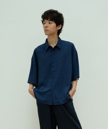 skoool（スクール）の「フレンチフロント半袖シャツ／ワイドシルエット × ショート丈デザイン（シャツ/ブラウス）」