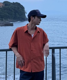 skoool（スクール）の「フレンチフロント半袖シャツ／ワイドシルエット × ショート丈デザイン（シャツ/ブラウス）」