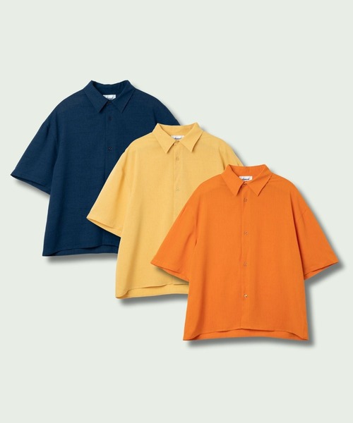 【セール】solid half sleeve shirts（シャツ/ブラウス）｜skoool（スクール）