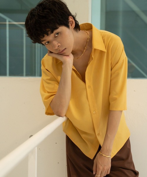 【セール】solid half sleeve shirts（シャツ/ブラウス）｜skoool（スクール）