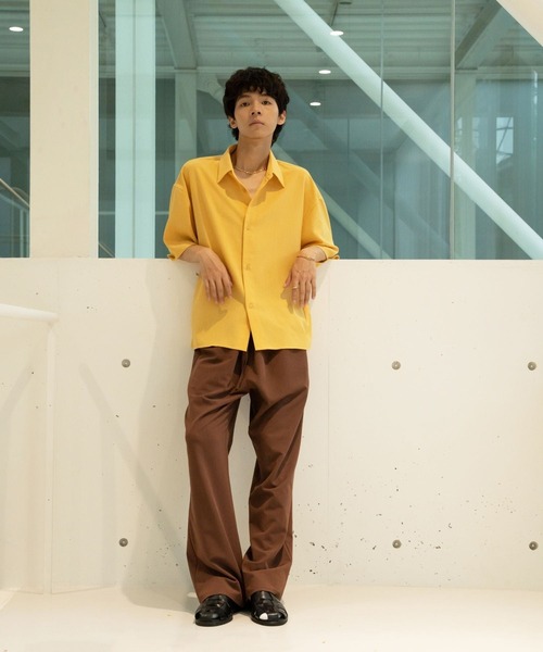 【セール】solid half sleeve shirts（シャツ/ブラウス）｜skoool（スクール）