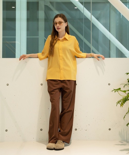 【セール】solid half sleeve shirts（シャツ/ブラウス）｜skoool（スクール）