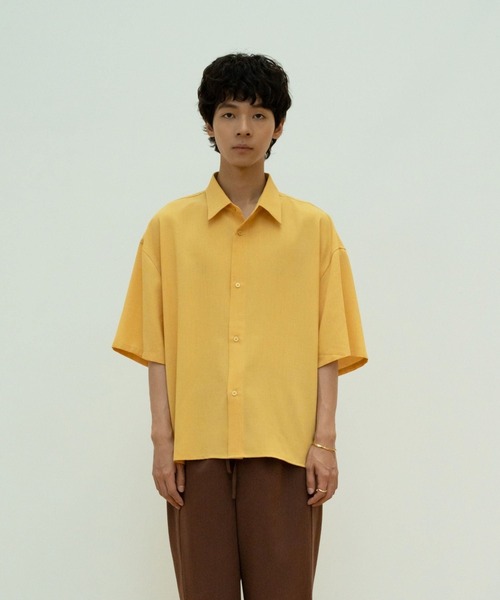 【セール】solid half sleeve shirts（シャツ/ブラウス）｜skoool（スクール）