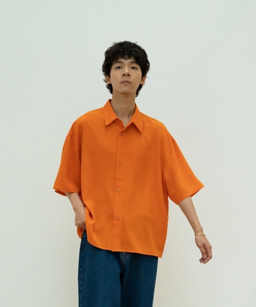 【セール】solid half sleeve shirts（シャツ/ブラウス）｜skoool（スクール）