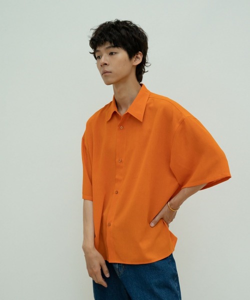 【セール】solid half sleeve shirts（シャツ/ブラウス）｜skoool（スクール）
