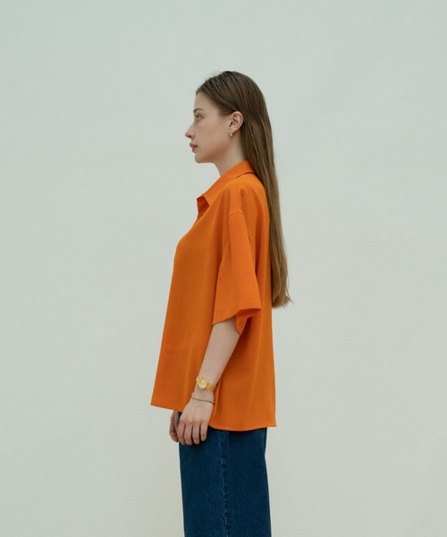 【セール】solid half sleeve shirts（シャツ/ブラウス）｜skoool（スクール）